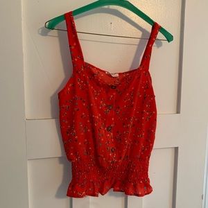 🍭free add on🍭Red floral Sienna Sky tank top